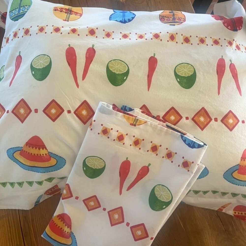Set of 2 Standard Pillowcases By The Company Store  Mexican Mariachi Fiesta
